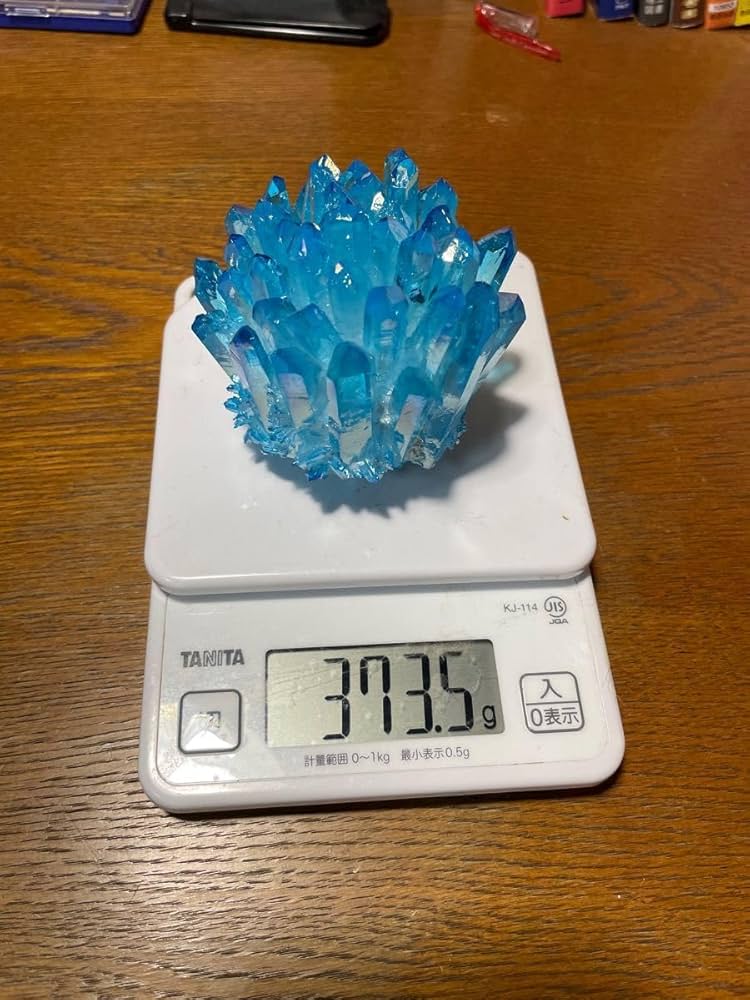 青水晶クラスター約347.2g ブルークォーツクラスター 台座は